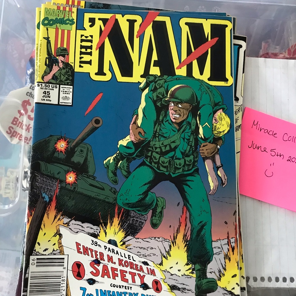 Marvel Comics "The 'Nam" #45 Vintage Comic Book - Blue/Green/Yellow Cover